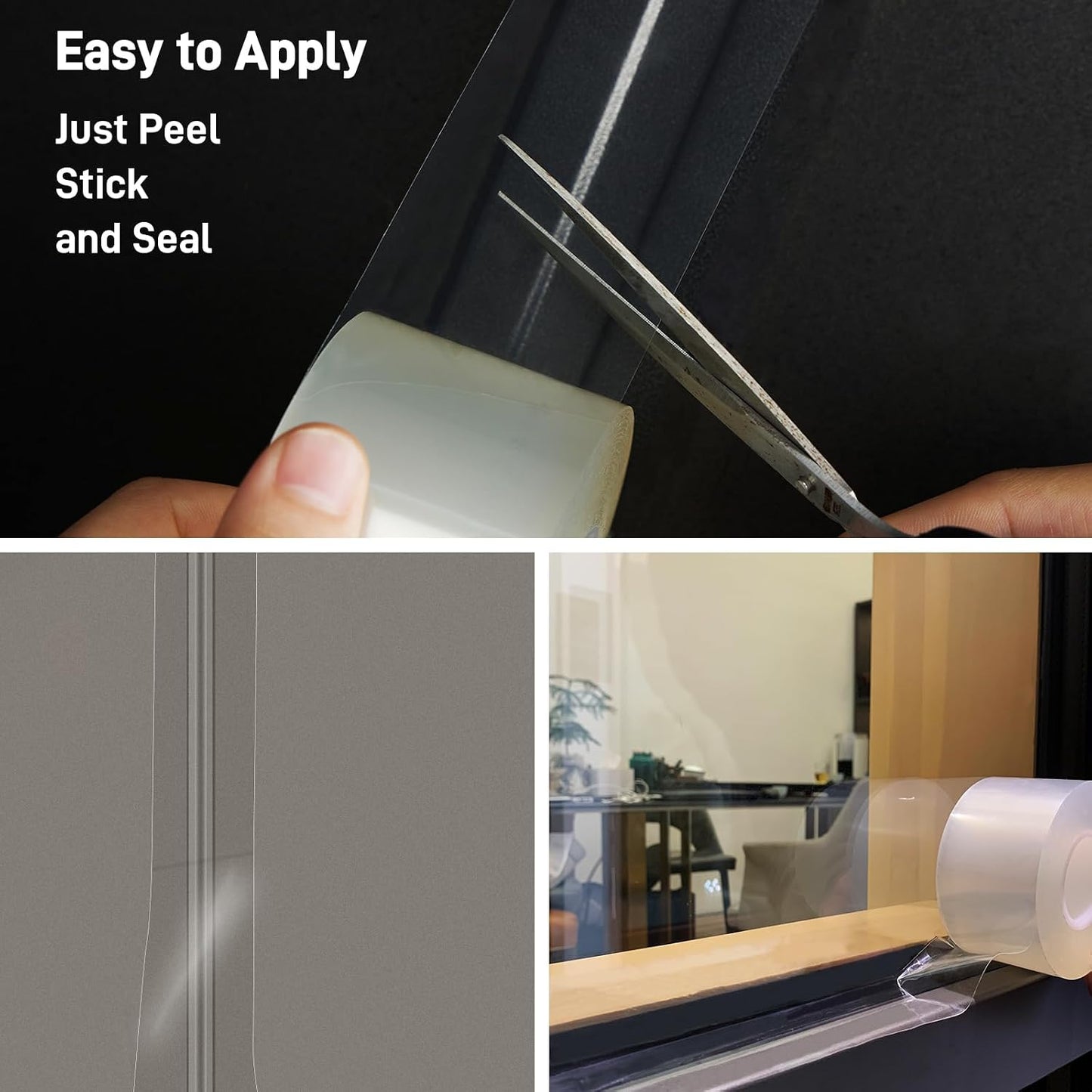 Window Weather Sealing Tape, No Residual Insulation Tape - Weather Stripping Draft Seal Tape for Doors, AC (White 2IN*66FT)