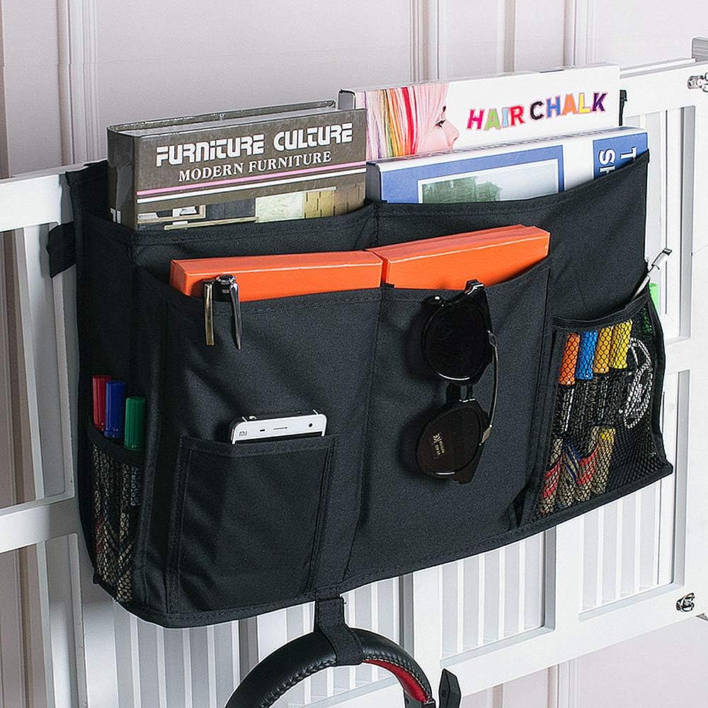 Sugaroom Bedside Storage Caddy, Bunk Bed Organizer Bed Storage Pocket Bedside Organizer Hanging Bed Storage Caddy for College Dorm Room, Hospital Bed Rails, Baby Bed, Camp