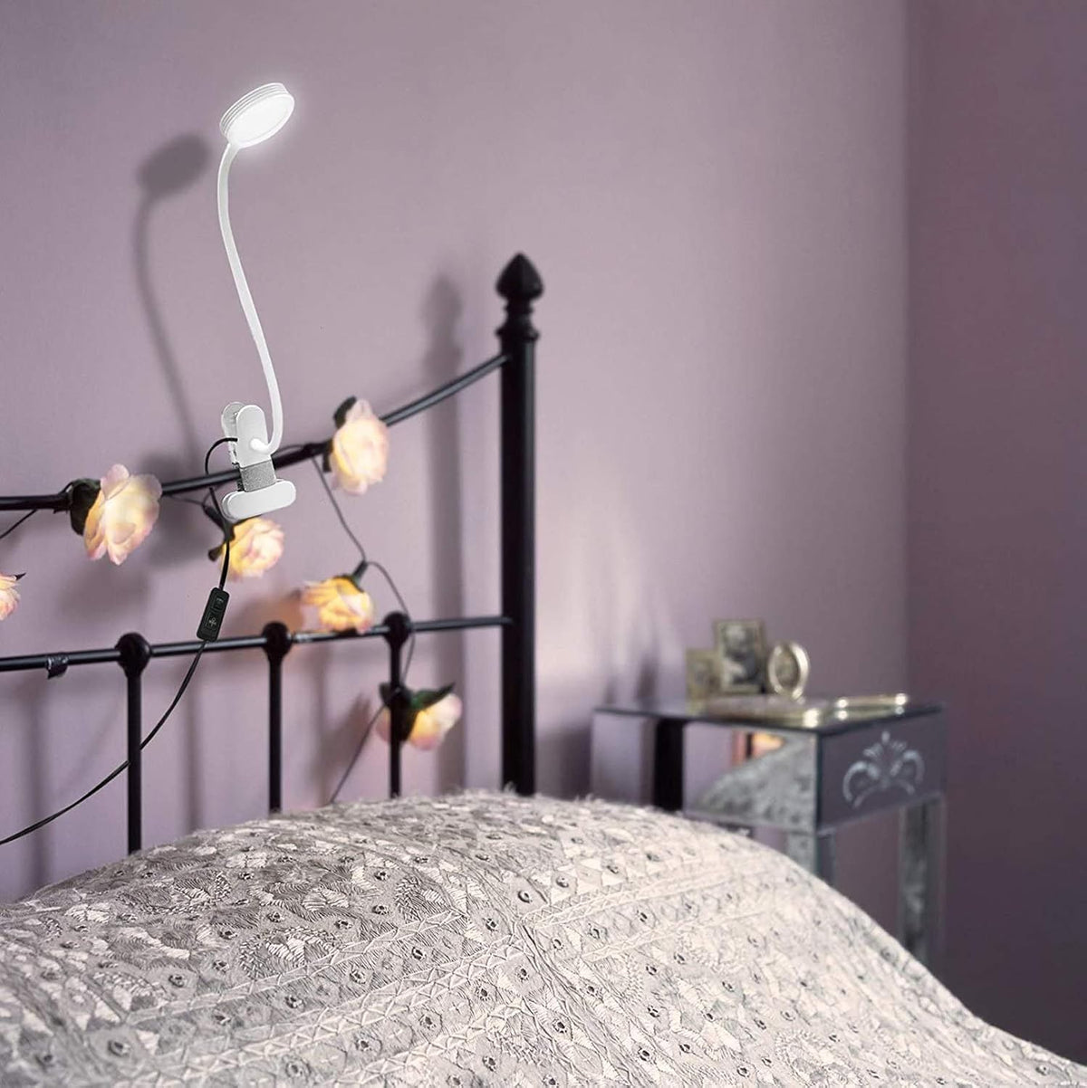 LEPOWER Clip on Light, Book Reading Lamp for Desk, Bed Headboard and Dorm