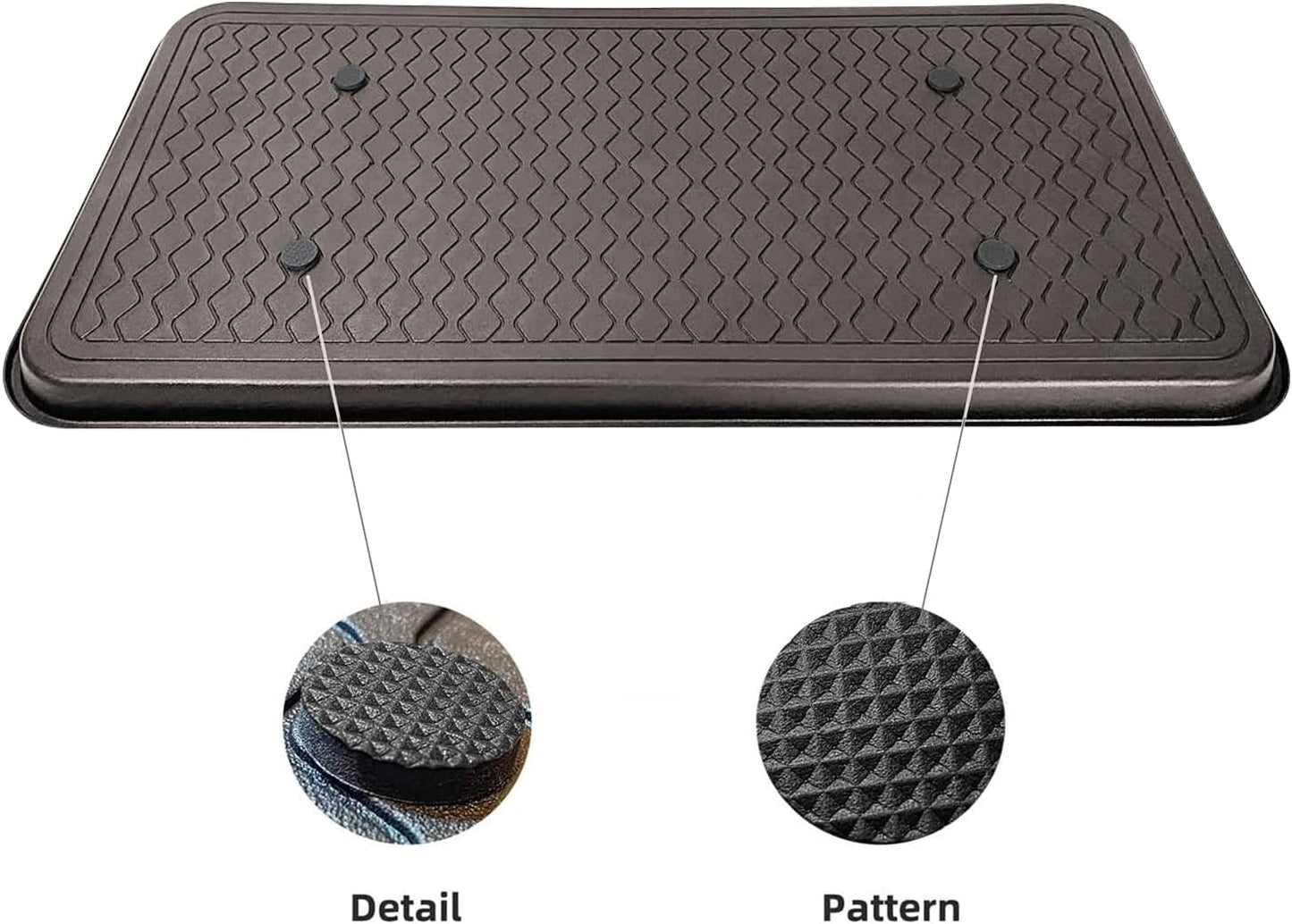 Finorder Boot & Shoe Trays, 2 Pack, 30" x 15" x 1.2", Gray | Multi-Purpose Duty Shoe Mat for Indoor and Outdoor, Plastic Pet Feeding Mat, Plastic Boot Tray for All Weather