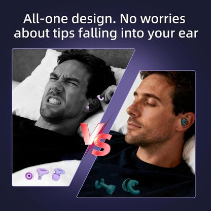 Noise Cancelling Ear Plugs Sleep 50dB NRR Side Sleep Small Ear | ultra soft silicone, reusable one-piece design, 4 sizes included, portable case