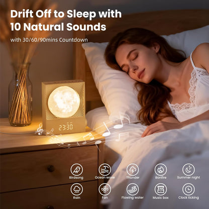 RETEYUNG Sunrise Alarm Clocks Sound Machine Moon Lamp for bedrooms