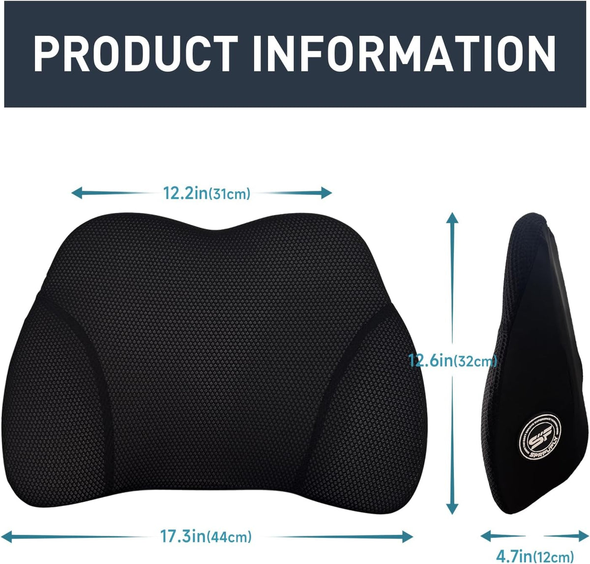 Super Cozy Lumbar Support Pillow for Car/Office Chair, 100% Memory Foam