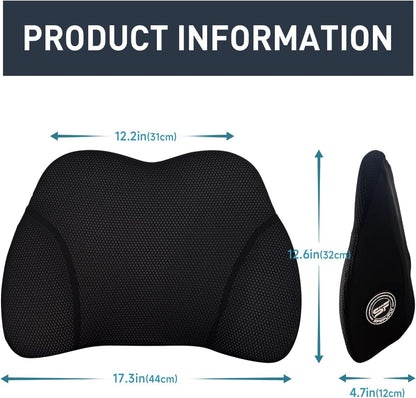 Super Cozy Lumbar Support Pillow for Car/Office Chair, 100% Memory Foam