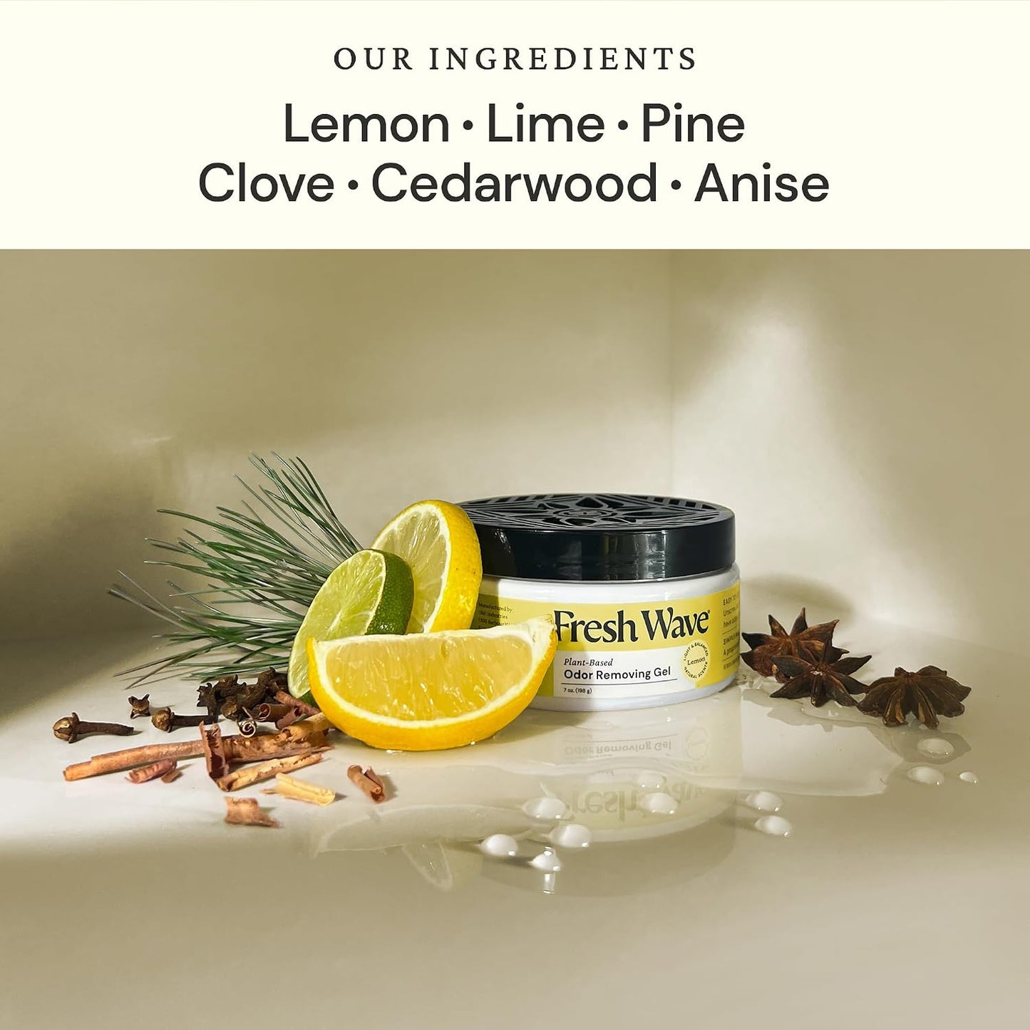 Fresh Wave Original Odor Eliminator Gel 3-Pk 7 oz - Air Freshener for Home | Plant-based essential oils. Lasts 15-30 days per jar. No plug-in needed. Pet-safe, closet and bathroom deoderizer.
