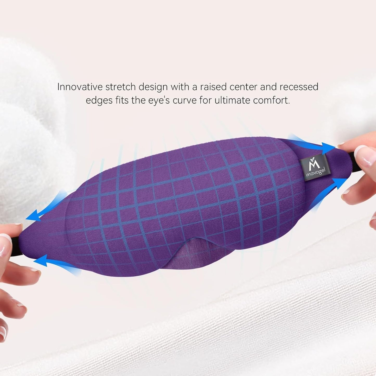 Mavogel Cotton Sleep Eye Mask, Light Blocking with Adjustable Nose Bridge | Updated Design, Soft and Comfortable Night Eye Mask for Men Women, Eye Blinder for Shift Work, Includes Travel Pouch, Grey