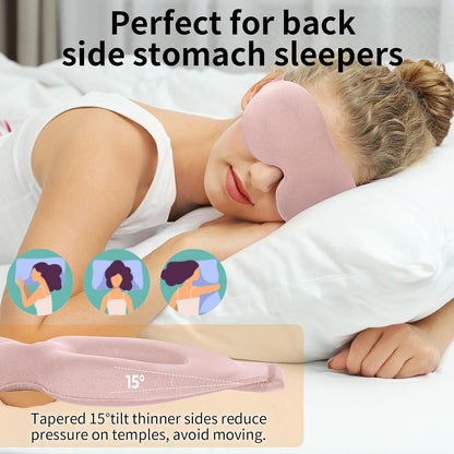 NEWVANGA Sleep Mask for Back and Side Sleeper, Travel Eye Cover, Blue | Block Out Light, 3D Night Blindfold, Zero Pressure Breathable, Lightweight Sleeping Eye Mask, Flight Naps shift Work Yoga