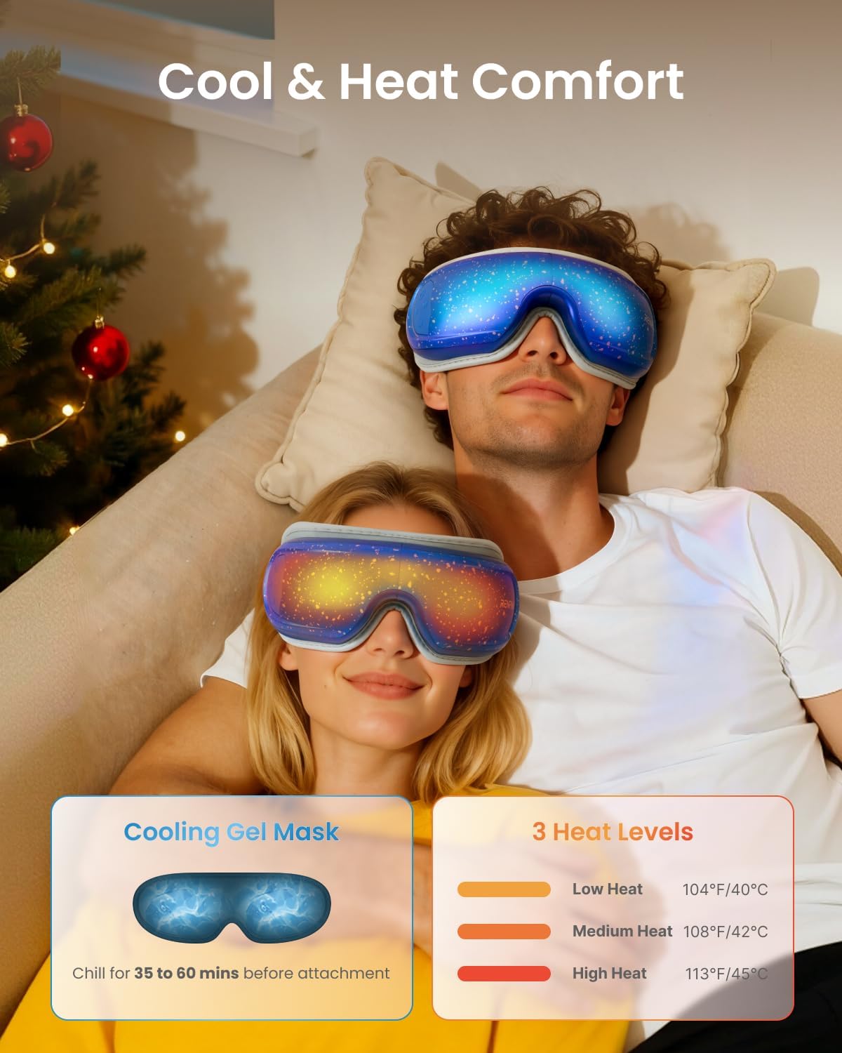 RENPHO Eyeris 3 Eye Massager with Heat and Cooling, Massaging Eye Mask | Voice Control, Vibration & Compression Massager for Dry Eyes & Head Tension, FSA Eligible HSA, Gifts for Women & Men