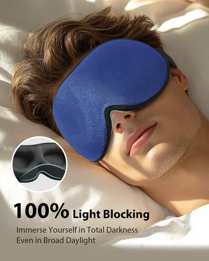 MABAO Weighted Sleep Mask, 100% Blackout Blindfold for Sleeping, Black