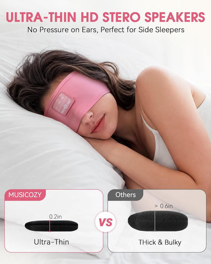 MUSICOZY Sleep Headphones Bluetooth Headband Headphones for Side Sleepers | Sleeping Headbands Wireless Sports Earphones Sweat Resistant Earbuds for Workout Running Cool Gadgets Unique Gifts for Women