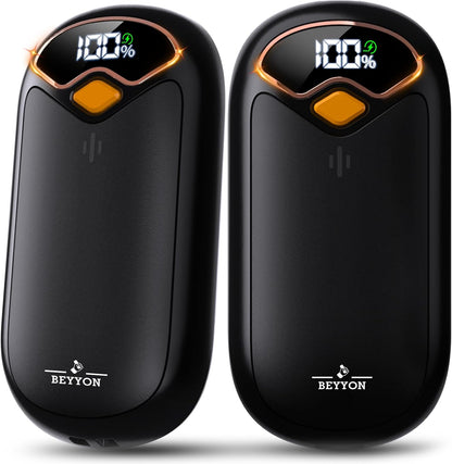 Hand Warmers Rechargeable - Electric Hand Warmer Rechargeable 2 Pack, LED Digital Display, 4 Heat Levels Reusable, USB, Magnetic Portable Handwarmers for Golf/Camping/Hunting, Gift for Women, Men
