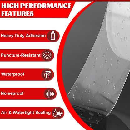Window Sealing Tape 2 Inch x 33 FT Transparent Window Draft Insulation Residue-Free Clear Weather Stripping Caulk Tape Windproof Weatherproof Window Seal AC Units for Window Glass, Doors Gaps