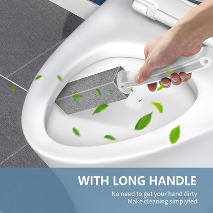 Laiyeoy Pumice Stone Toilet Bowl Cleaner, Hard Water Stain Remover | 2Pack, with Long Handle,Removes Rings,Rust/Lime,Safe for Porcelain, For Toilet Brush/BBQ Grills/Sink/Pool/Bathroom.