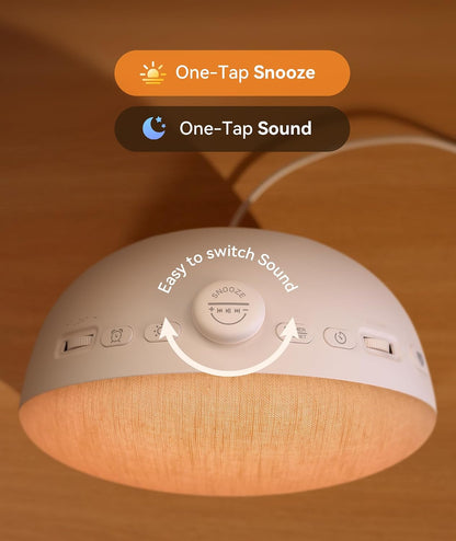 Dreamegg Sunrise 2 Alarm Clock with Sound Machine for Sleep, 29 Sounds | White Noise Machine, Sunrise Wake-Up, Dimmable Night Light, One-Tap Routine, No App, Bedrooms, Heavy Sleepers