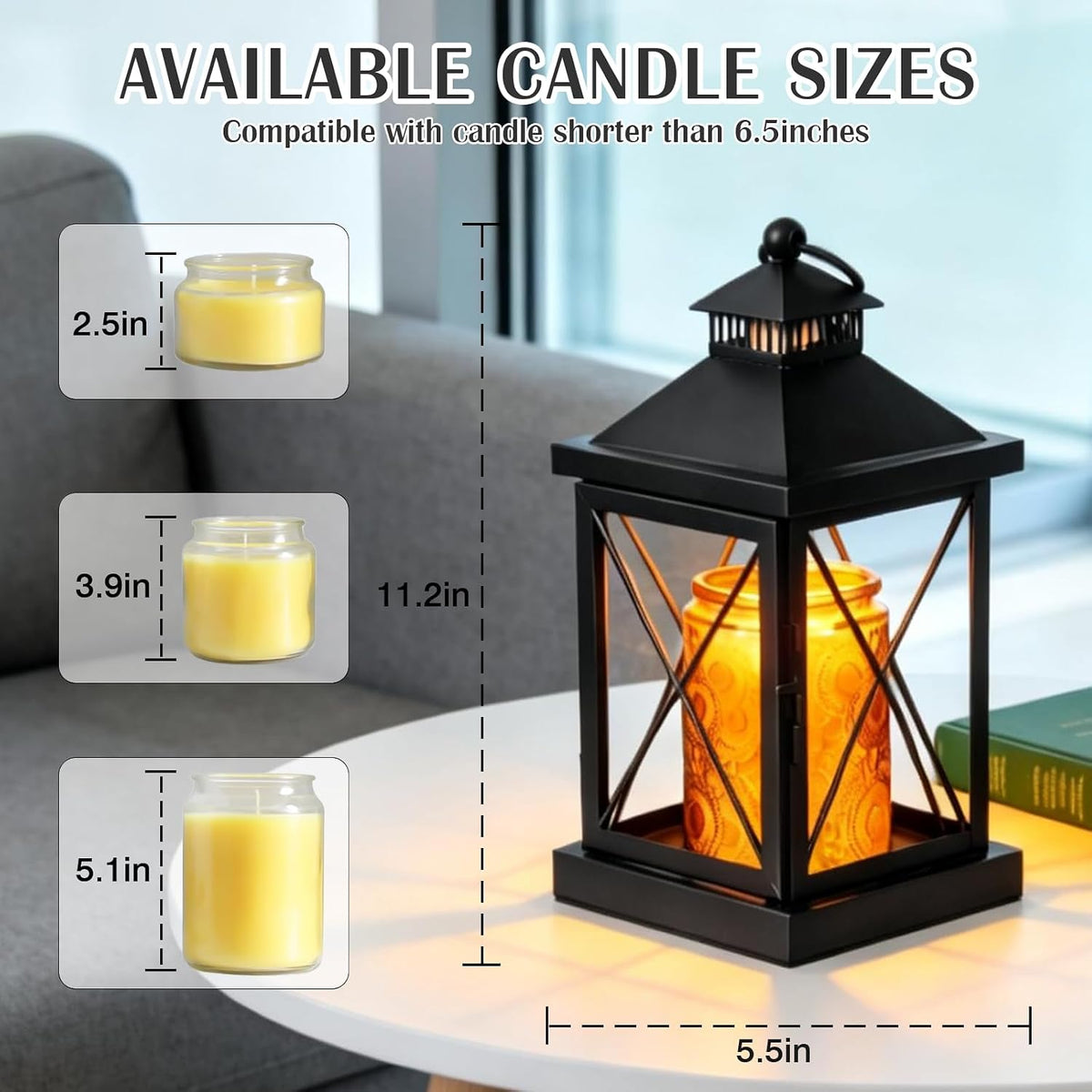 2026 New Candle Warmer Lamp with Timer,Compatible with 3 Wick Candles Jars,Vintage Candle Warmer Lantern Lamp,Dimmable Farmhouse Candle Lamp Warmer,Fully Enclosed and Hanging Up Designed