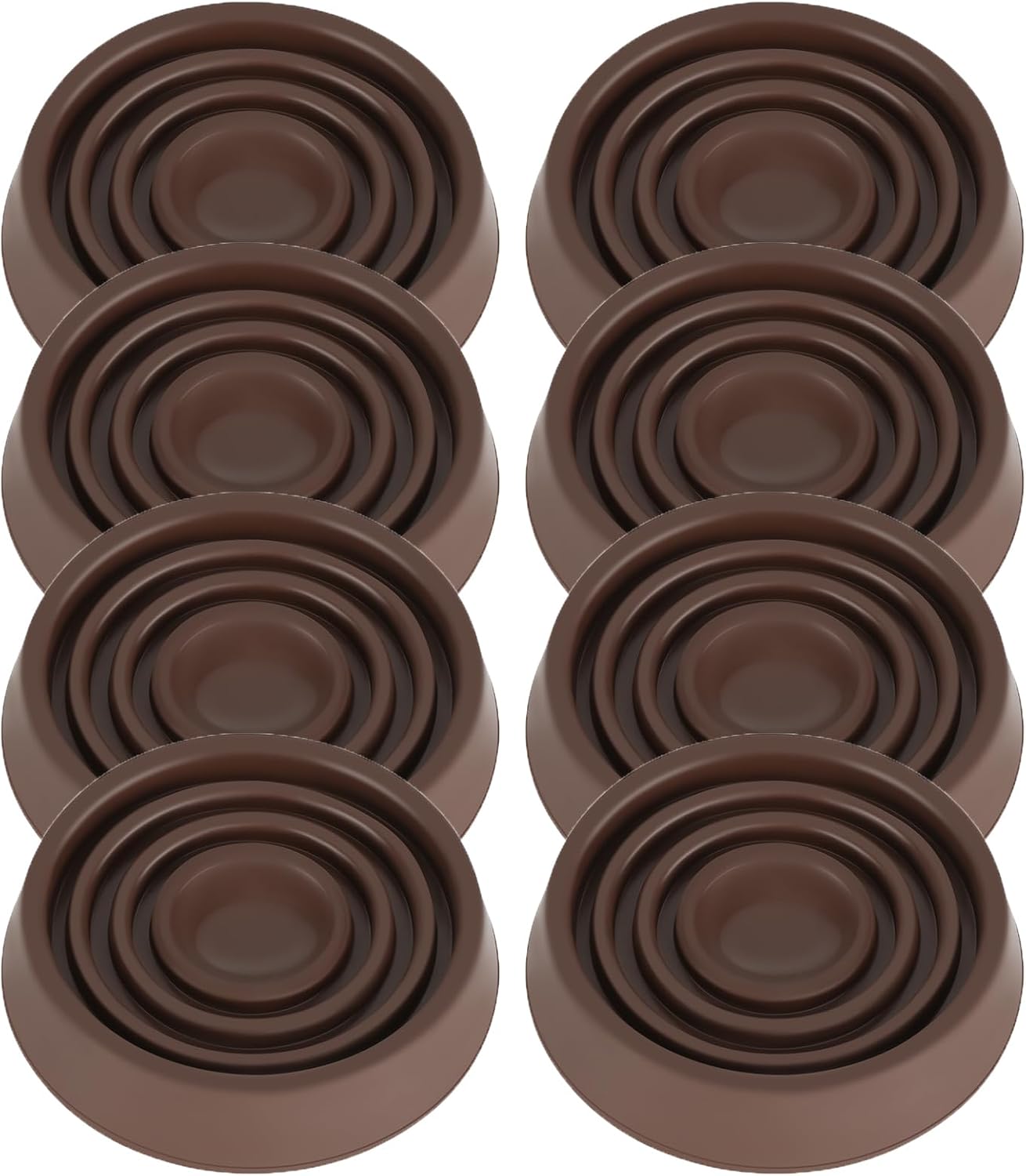 2X2 Round Rubber Caster Cups, Non Slip Furniture Pads - 4 Pack | Anti-Slip Gripper, Anti Skid Furniture Feet, Anti Slide Floor Protector for Bed Couch Table Chair Stoppers, Black