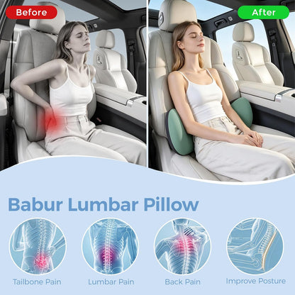 BEBAS Lumbar Support Pillow for Car, Memory Foam Back Cushion for Driving