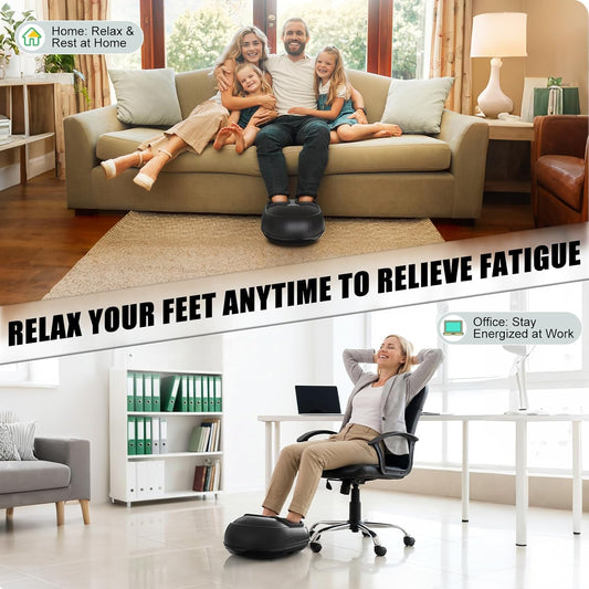 Shiatsu Foot Massager Machine with Heat : Deep Kneading Foot Massage with Vibration & Compression for Plantar Fasciitis & Neuropathy Pain Relief, Deep Tissue Foot Massager