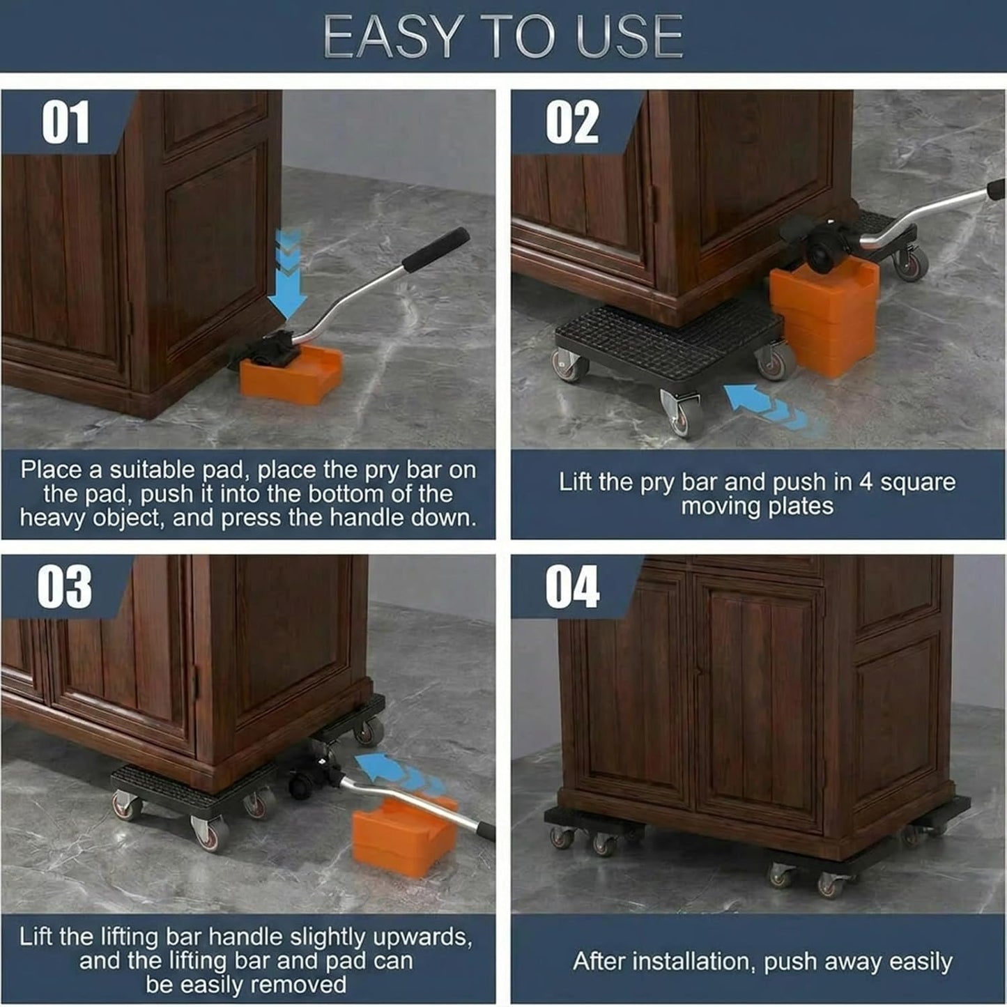 New Upgrade Furniture Sliders Furniture Movers with 4 Wheels, Furniture Lift Mover Tool Set with 360° Rotatable, Furniture Dolly for Moving Heavy Duty Sofa, Bed, Maximum Load 850LBS
