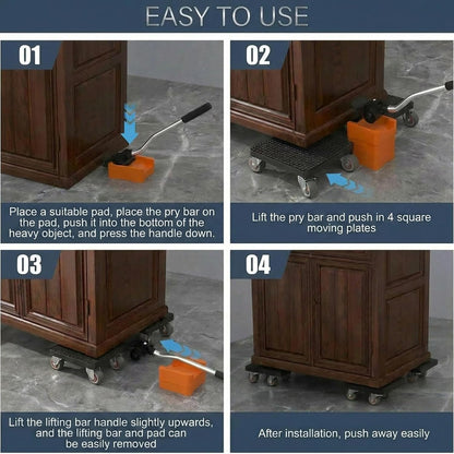 New Upgrade Furniture Sliders Furniture Movers with 4 Wheels, Furniture Lift Mover Tool Set with 360° Rotatable, Furniture Dolly for Moving Heavy Duty Sofa, Bed, Maximum Load 850LBS