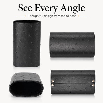 Calabria Desktop Eye Glasses Holder Soft Lining Weighted Base Eyeglasses Stand Case Desks Nightstands PU Leather Mens Womens