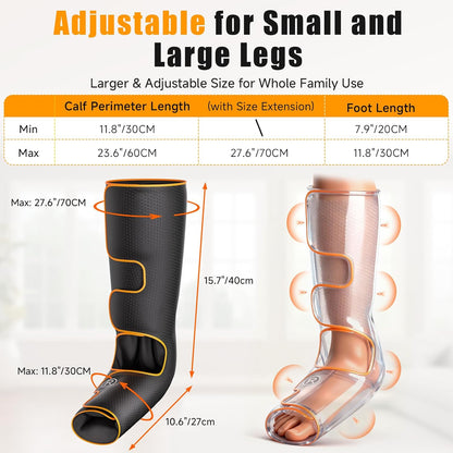 Leg Compression Massager with Heat for Circulation and Pain Relief