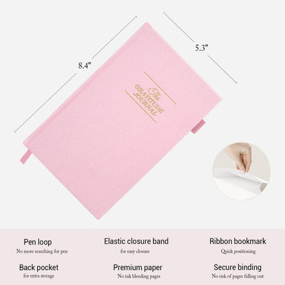 The Gratitude Journal 2026: Daily Gratitude Practice to Inspire Thankfulness, Mindfulness, Positivity, Happiness, Upgraded with Pen Holder, Inner Pocket & Elastic Closure Band (Beige)