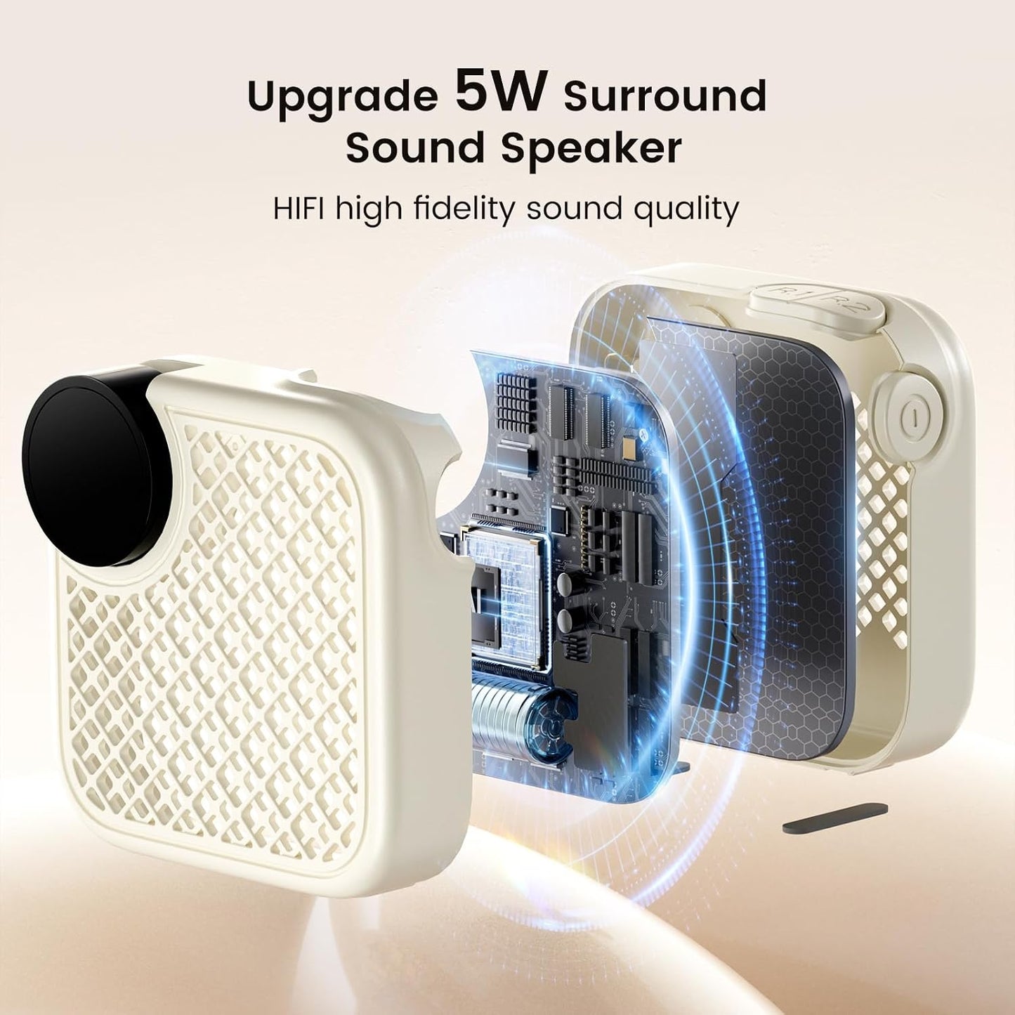 Portable White Noise Machine with Bluetooth Speaker 18 Soothing Sounds | Sound Recording Memory, 5-180min Timer, 16 Volume Levels, Compact 3x3x1.5in for Baby, Kids, Adults - Travel, Home, Office