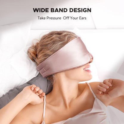 LitBear Silk Sleep Mask for Side Sleeper, Eye Mask Sleeping for Women Men