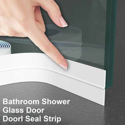 Weather Stripping Door Seal, 20 Ft Shower Door Seal, Clear, 1 in | Flexible door sweep for frames, fits doors, windows, and glass showers, seals gaps up to 0.5", blocks air leaks and dust