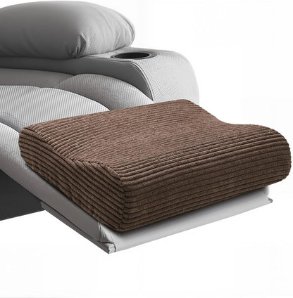 B Shape Corduroy Recliner Foot Pillow, Foam Extra Large Foot Rest Cushion with Adjustable Straps, Suitable for Bed Chair Sofa Headrest Back Lumbar Leg Support Pillow (Light Brown)