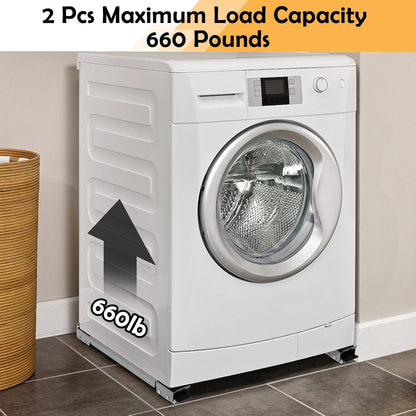Extendable Furniture Appliances Rollers, Mover Tools for Moving, Black | 24 Roller & Brake Equipment for Heavy Washing Machine Refrigerator for Mobile Wheels Strong Base Stand Hold Up to 660 lb