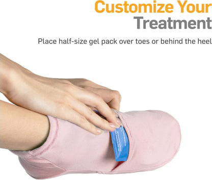 NatraCure Pink Cold Therapy Socks - Reusable Gel Ice Frozen Slippers for Feet, Chemotherapy, Arthritis, Neuropathy, Plantar Fasciitis, Post Partum Foot - Size: Small/Medium