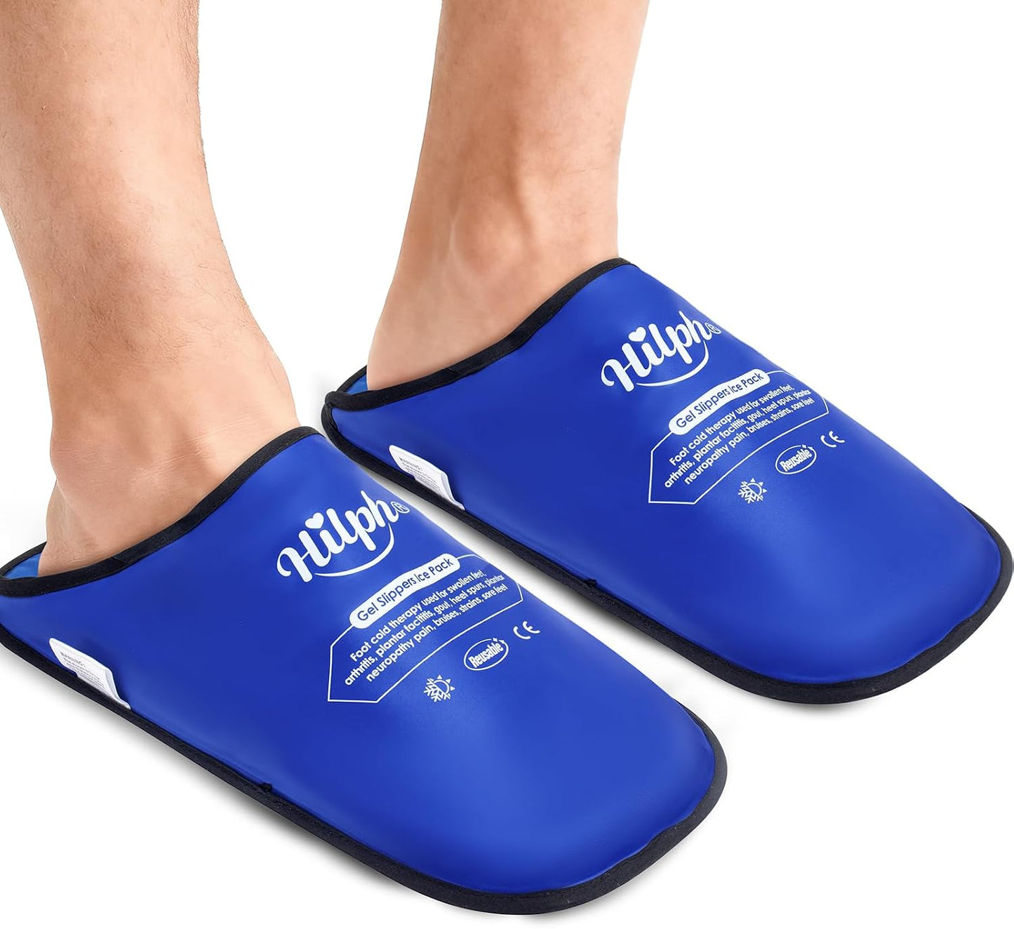 Hilph Foot Ice Pack Slippers, 1 Pair Ice Pack for Feet & Toes Pain Relief | Reusable Hot Cold Therapy for Plantar Fasciitis, Gout, Bunions, Neuropathy Relief, Surgery Recovery, HSA Eligible FSA, Blue