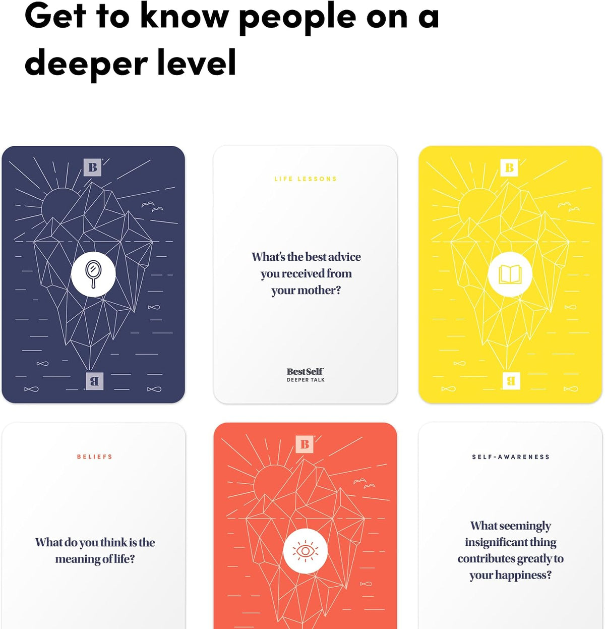 BestSelf Icebreaker Deck – 170 Ice Breaker Cards for Adults, Work & Groups