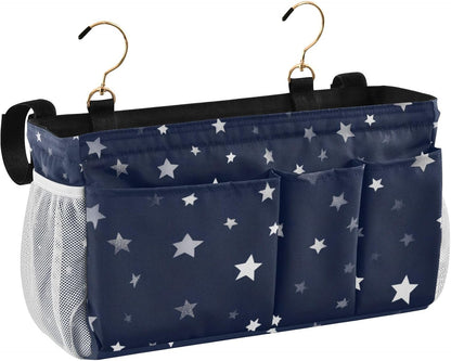 Bedside Caddy Hanging Bunk Bed Caddy Bed Organizer Hanging Pocket with 2 Hooks Bedside Storage Organizer Pocket Bag Holder Checkered Light Green - Colors B