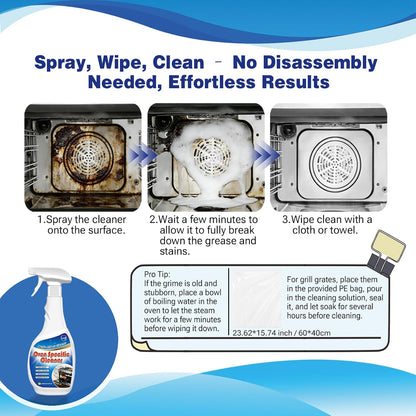 Snowlily Oven Rack & Grill Cleaner Spray, 16.9 Fl Oz, Multi-Purpose Heavy Duty Degreaser, Eliminates Thick Grease & Build-Up, Lemon Scent