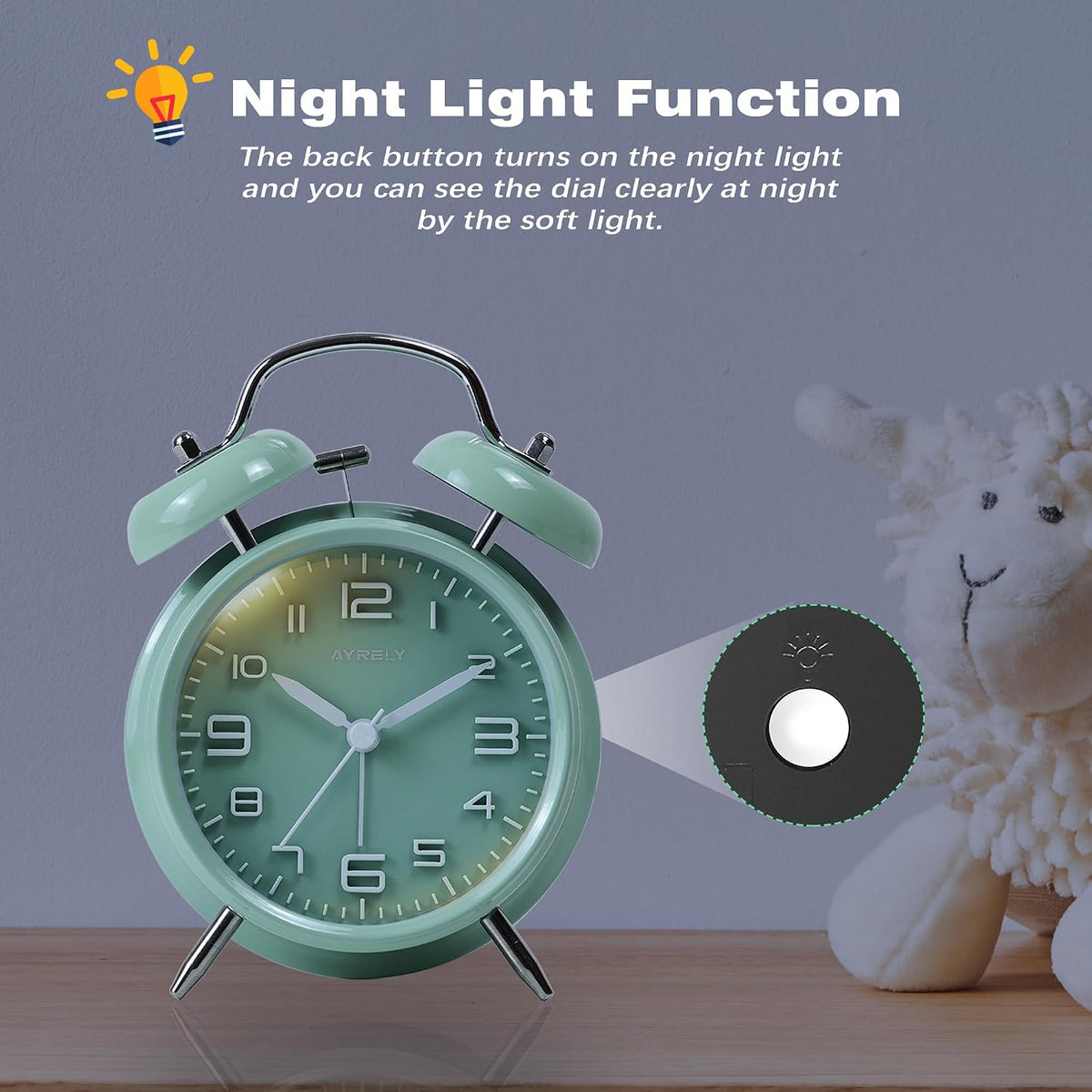AYRELY® Super Loud Alarm Clock for Heavy Sleepers, 4.5 Inch Twin Bell Retro