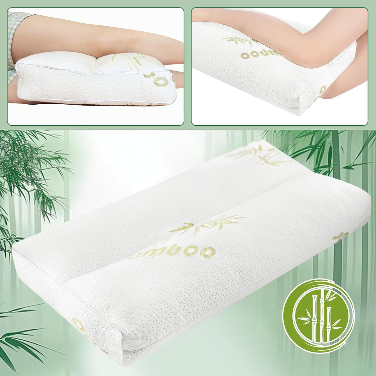 MINUPWELL Knee Pillow for Side Sleepers - Between Leg & Under Knee Pillow for Back Sleepers - Leg Pillow with 850G 7D Alternative for Relieving Leg, Back, and Knee Pain - 100% Cotton Fabric - White