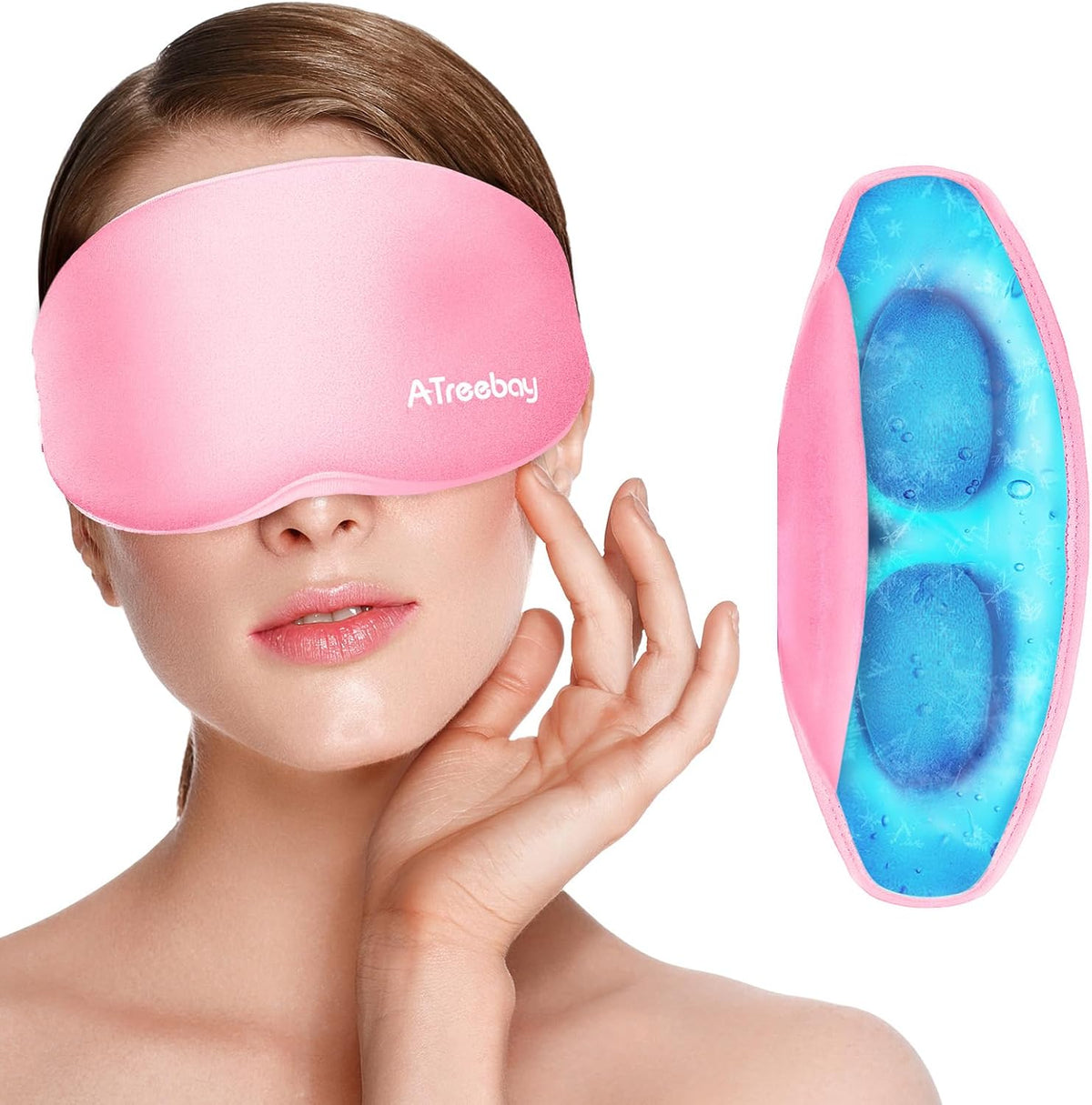 Cooling Eye Mask, Cold Eye Mask for Puffiness, Reusable Ice Eye Masks for Dark Circles And Puffy Eyes, Relieve Your Migraines and Headaches with Gel Eye Masks Therapy, Long-Lasting Comfort, Light Blue
