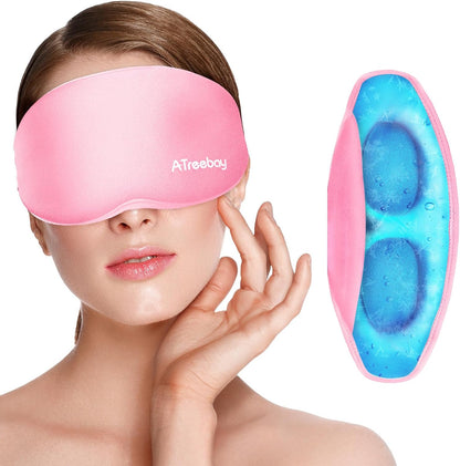 Cooling Eye Mask, Cold Eye Mask for Puffiness, Reusable Ice Eye Masks for Dark Circles And Puffy Eyes, Relieve Your Migraines and Headaches with Gel Eye Masks Therapy, Long-Lasting Comfort, Light Blue