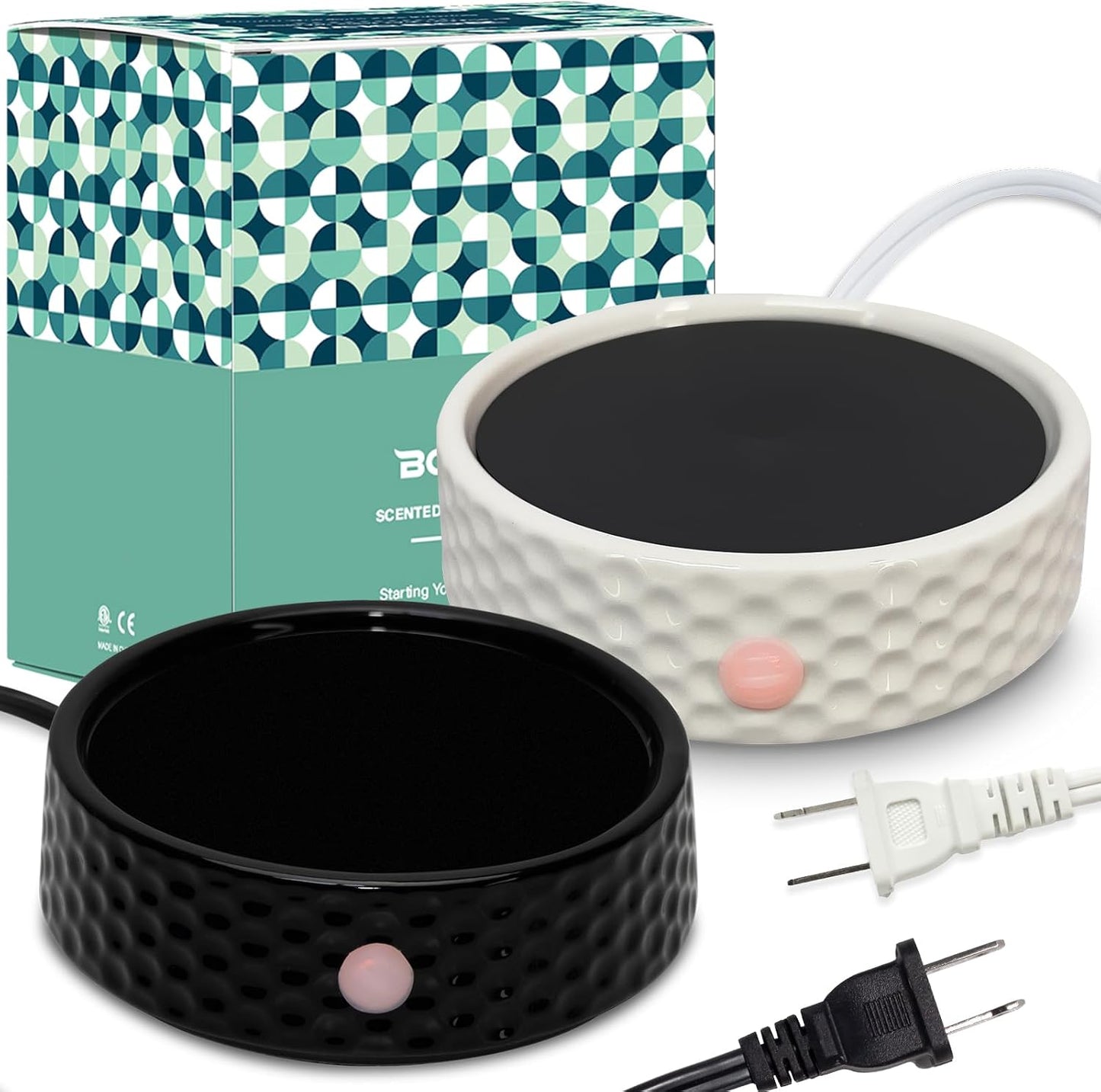 Electric Large Candle Warmer Plate - Ceramic Candle Wax Warmers Timer Adjust Fragrance Intensity Auto Shut Off for Home Office, Aromatherapy Fragrance and Heating Beverage, Milk, Tea, Hot Chocolate