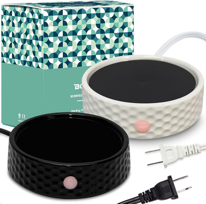 Electric Large Candle Warmer Plate - Ceramic Candle Wax Warmers Timer Adjust Fragrance Intensity Auto Shut Off for Home Office, Aromatherapy Fragrance and Heating Beverage, Milk, Tea, Hot Chocolate