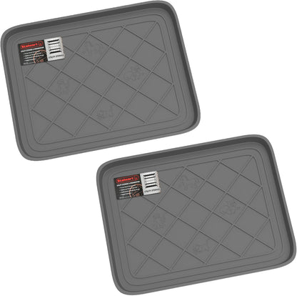All-Weather Boot Tray - Water-Resistant Plastic Mud Pan, Pet Food Tray, and Outdoor or Indoor Shoe Mat for Entryway by Stalwart (Black)
