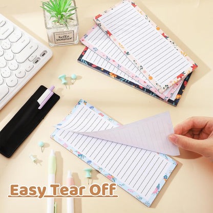 Thboxes 4 Pack Magnetic Note Pad for Fridge with Pen Holder, Totally 200 Sheets Grocery List Magnet Pad for Refrigerator Magnetic Shopping List Pad（Fruit Design） | Full-Back Magnet, 80Gsm FSC-certified Paper, School Office Home Supplies Grocery List