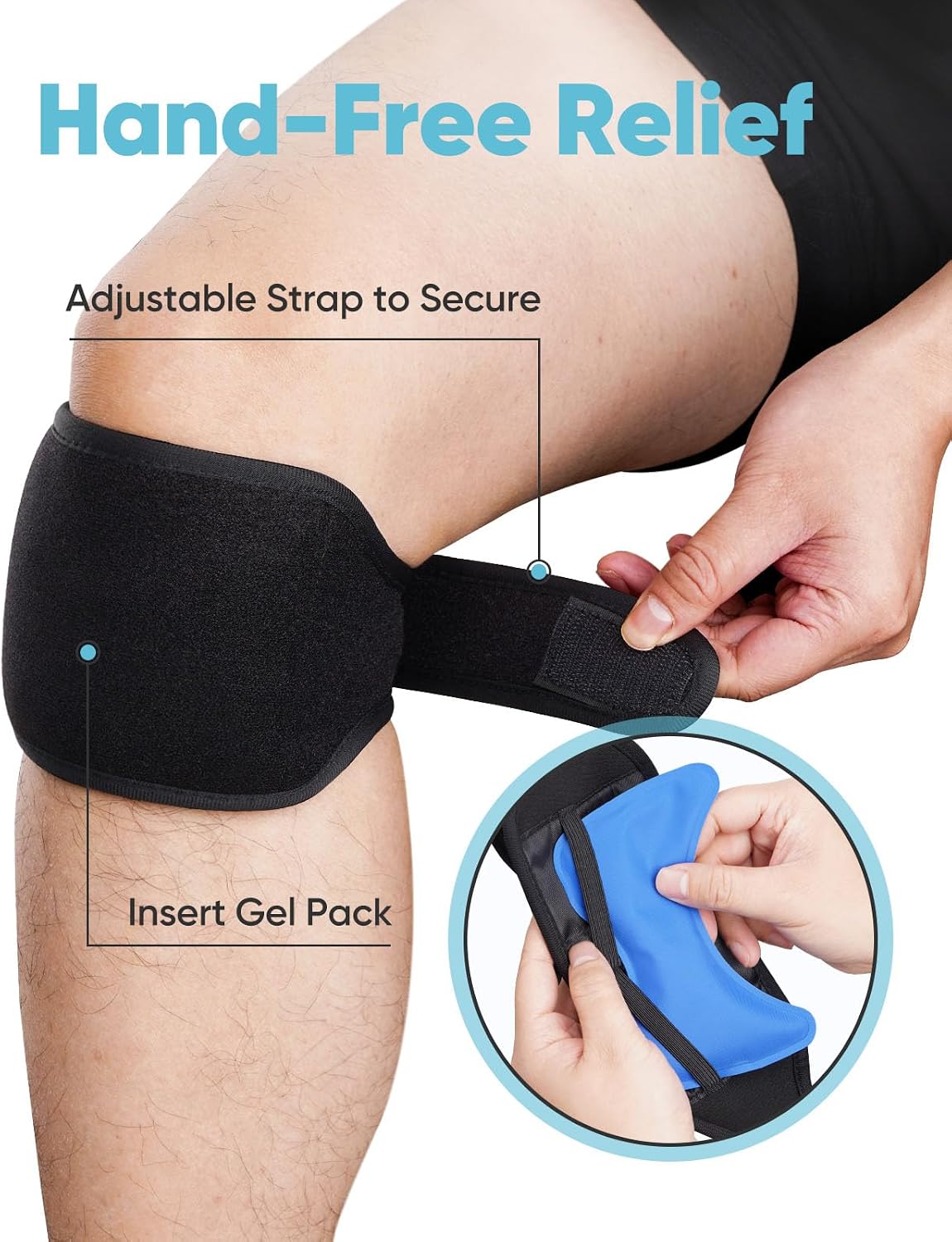 Reusable Ice Pack Wrap Kit for Knee, Long Lasting Cold Packs
