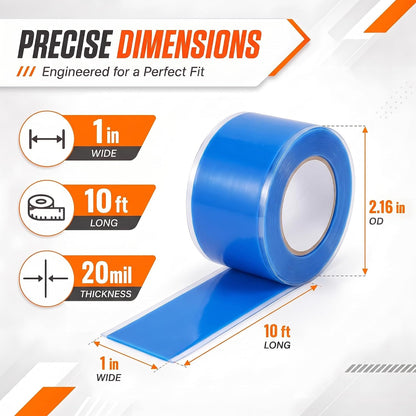 Self Fusing Silicone Tape 2 Rolls Flex Seal Tape 1 Inch x 10 Feet | Waterproof Hose Repair Tape, Silicone Rubber for Plumbing, Pipe Leak Seal, Rescue Tape, Outdoor Coax And Tool Fixation
