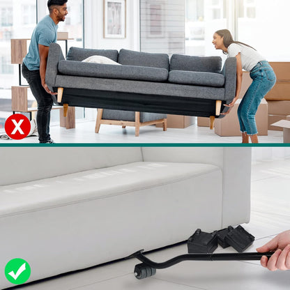 22" Furniture Lifter Tool, Appliance Metal Lifter for Heavy Furniture Grey | 1 Lifter Tool, 4 Raise Blocks, Movers, Sliders & Wheels to Move Sofa, Refrigerator, Washing Machine Easily & Safely