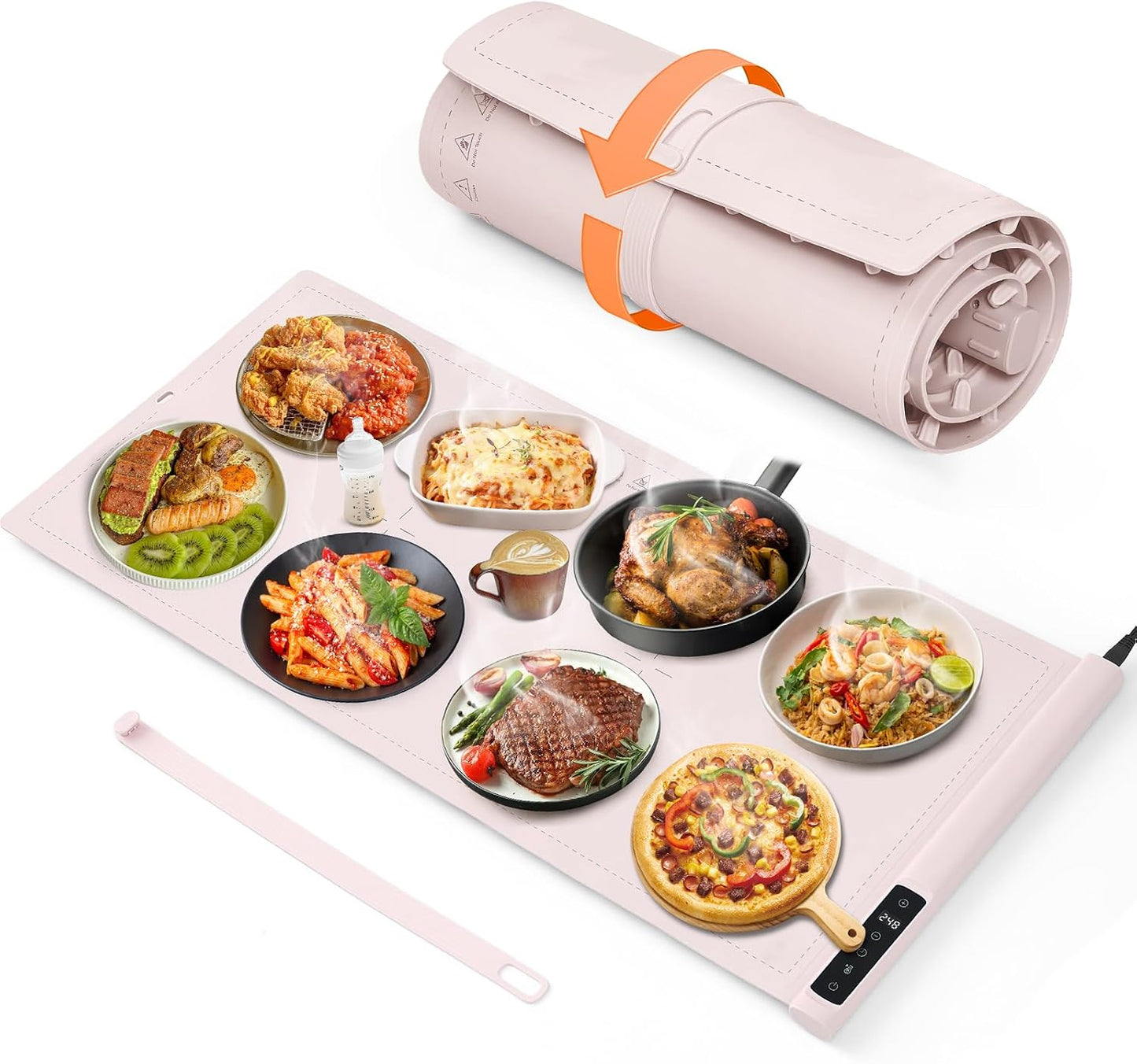 Warming Mat for Food Extra Large- 24"x16" Electric Warming Trays for Buffets Party, Food Warmers for Thanksgiving, Christmas House Warming Gift, Portable Heating Mat with 9 Temp Settings & 6H Timer