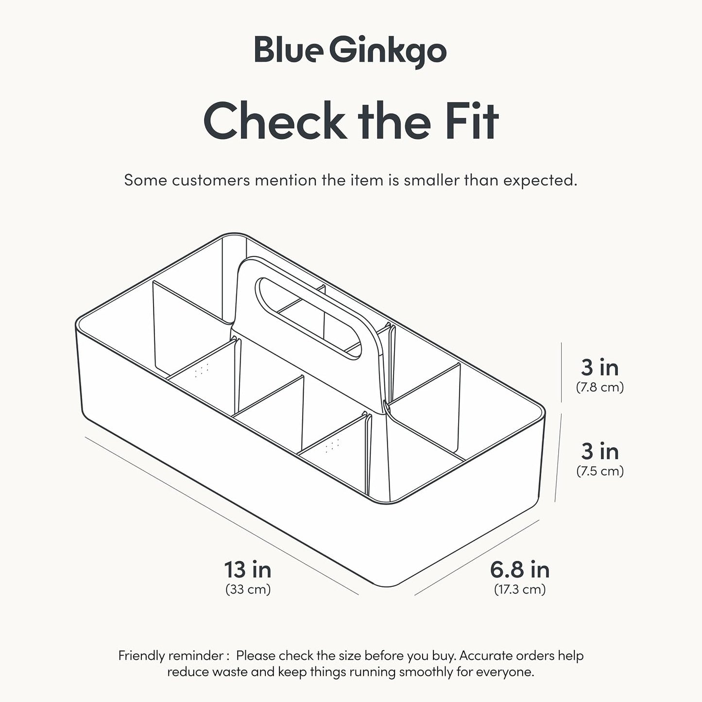 BLUE GINKGO Stackable Organizer Caddy, Rectangle, White, Made in Korea | Portable. Adjustable. Home, Office & School Storage.
